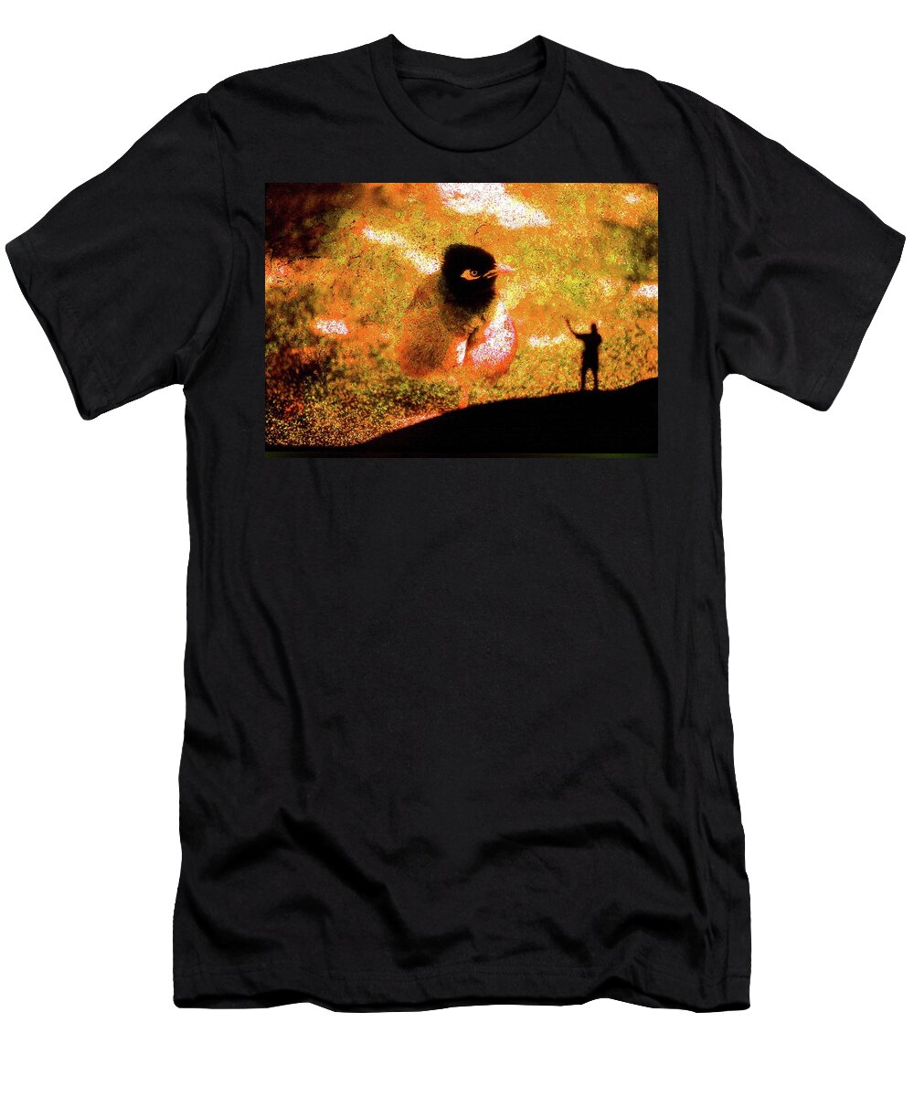Bird T-Shirt featuring the photograph Hello Bird by Marty Klar