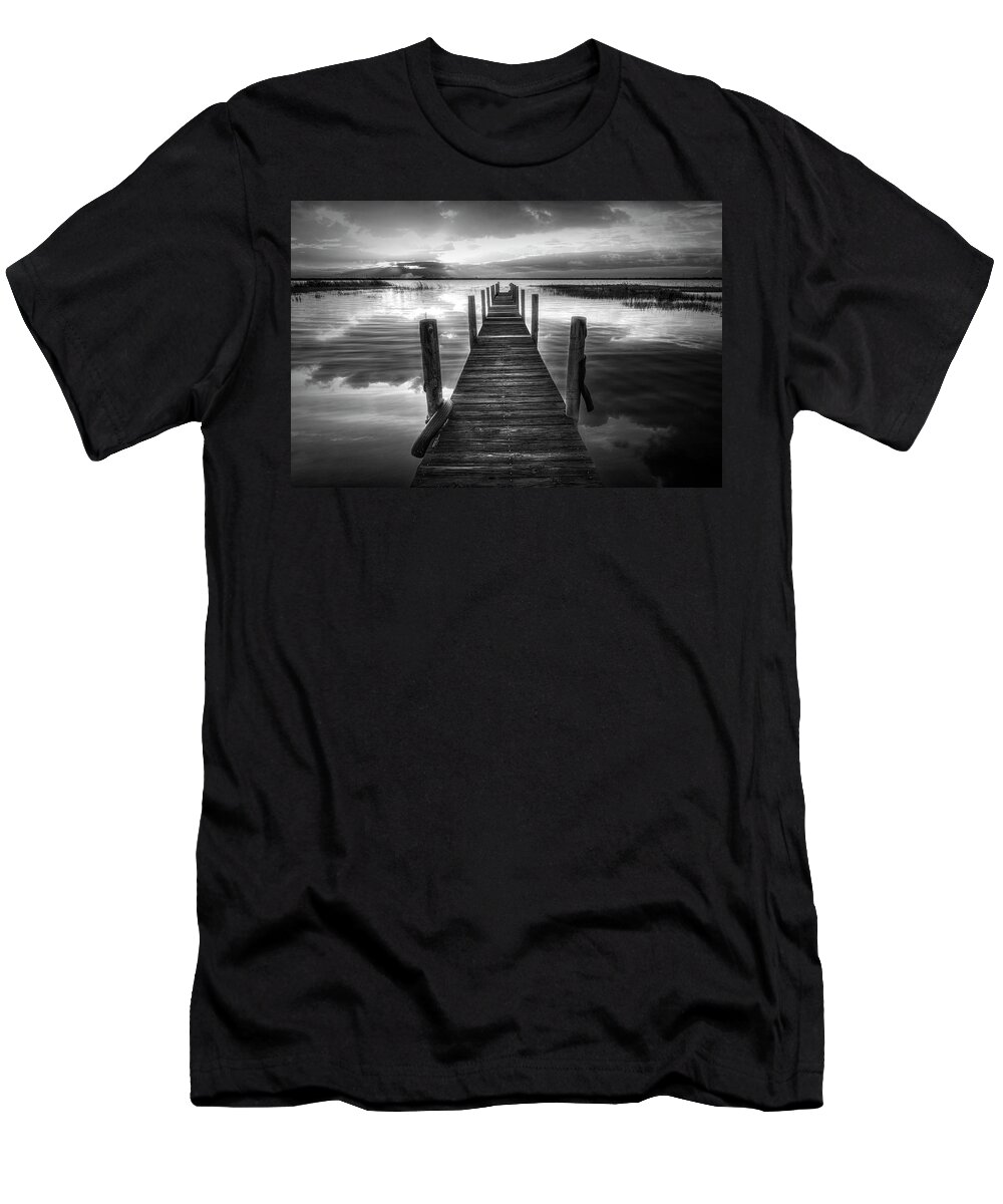 Clouds T-Shirt featuring the photograph Hush in Black and White by Debra and Dave Vanderlaan