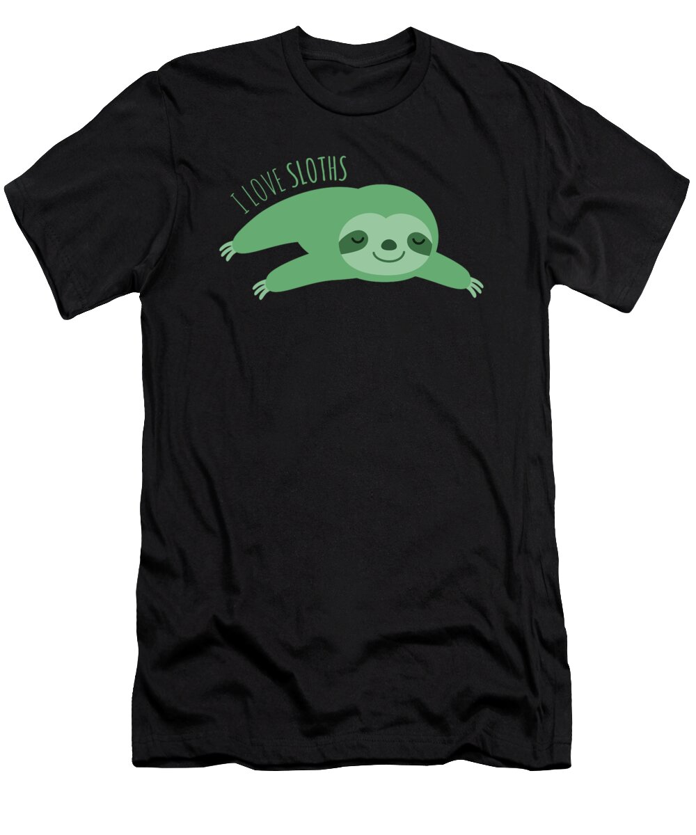 Sloth Squad Sweatshirt Cotton On T-Shirt featuring the digital art I Love Sloths 2 by Lin Watchorn