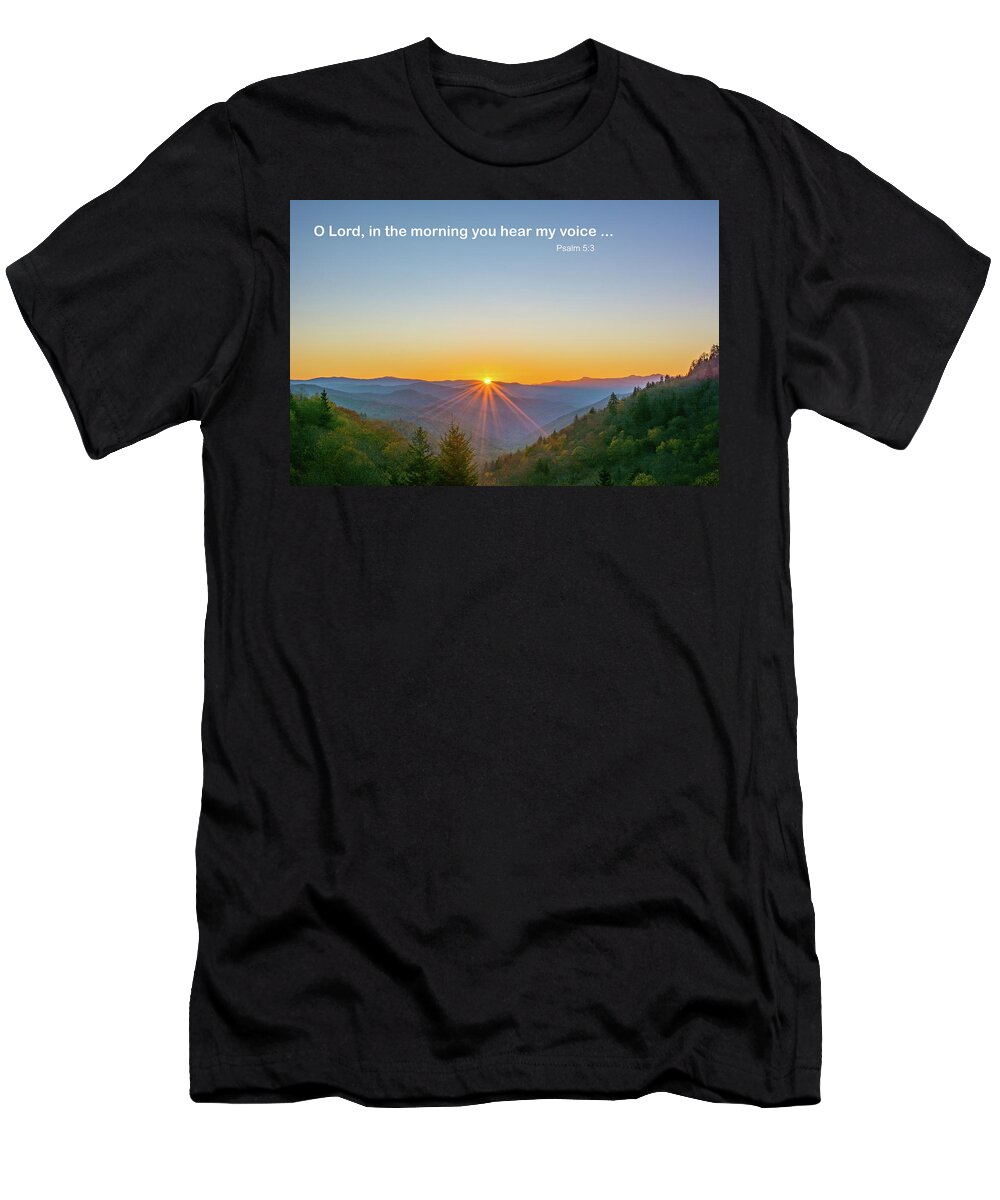 In The Morning You Hear My Voice T-Shirt featuring the photograph In the morning you hear my voice by Douglas Wielfaert