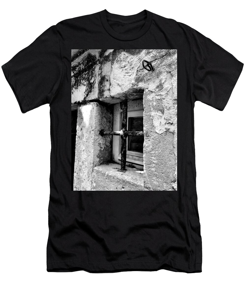 Castle Window T-Shirt featuring the photograph Iron Window by Tom Johnson