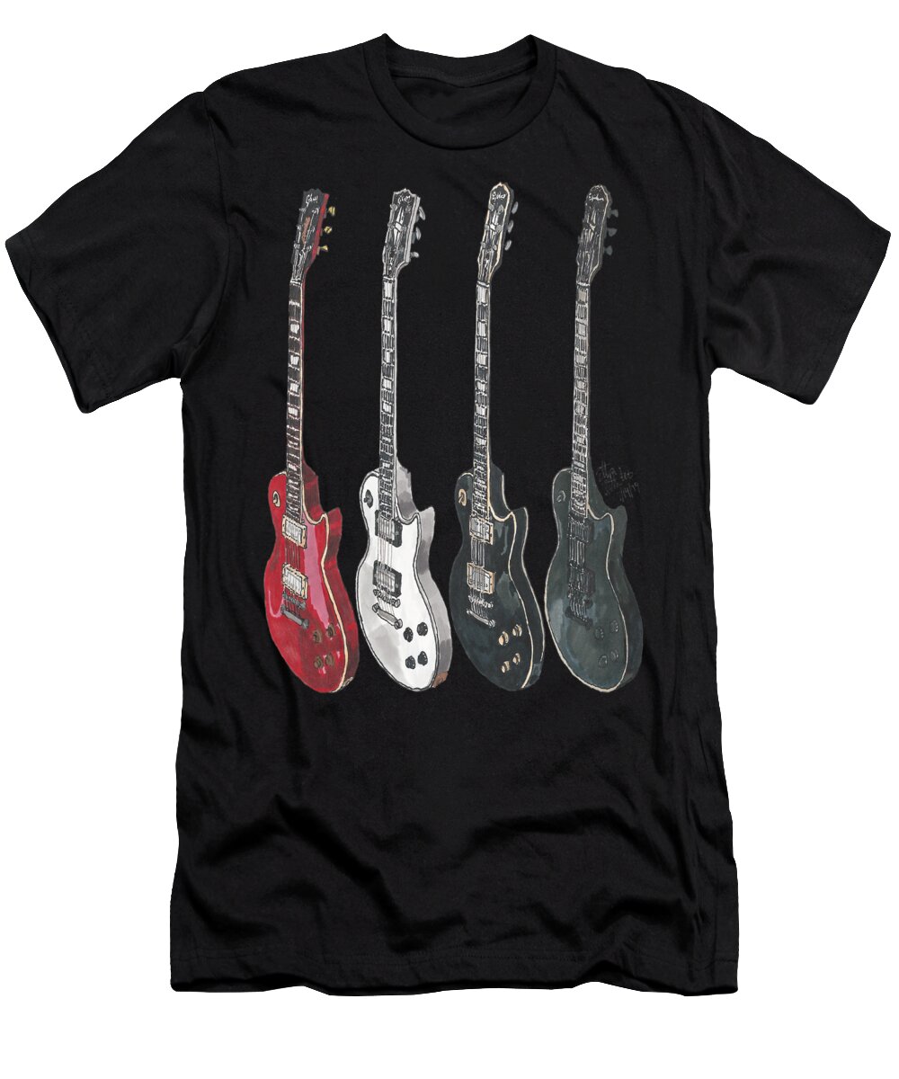 Vintage Tshirt Guitar Les Paul Amer Gibson Men's T Shirt SIze USA 