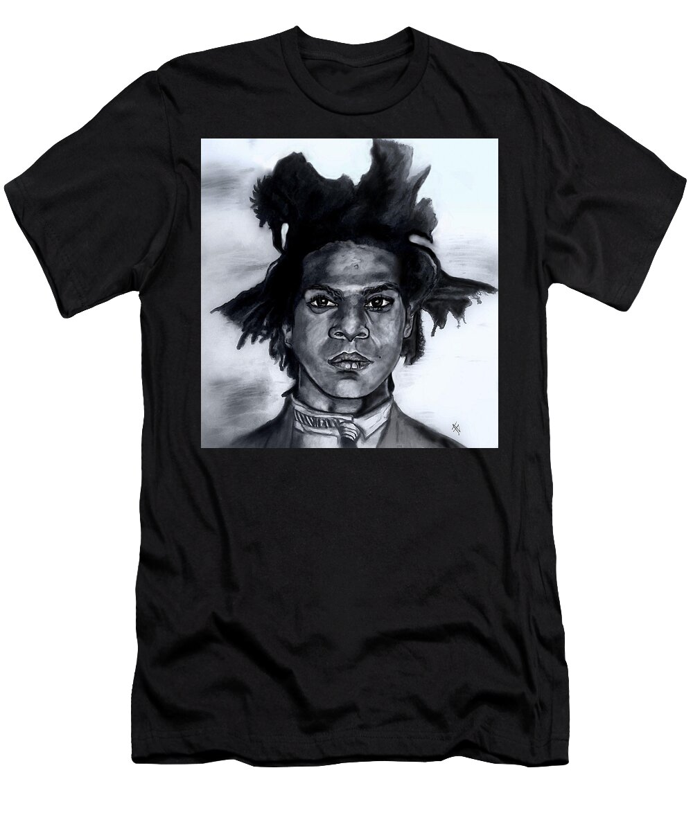 Jean-michel Basquiat T-Shirt featuring the painting Jean michel Basquiat by Herbert Renard