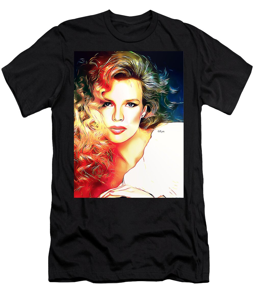 Paint T-Shirt featuring the digital art Kim Basinger by Nenad Vasic