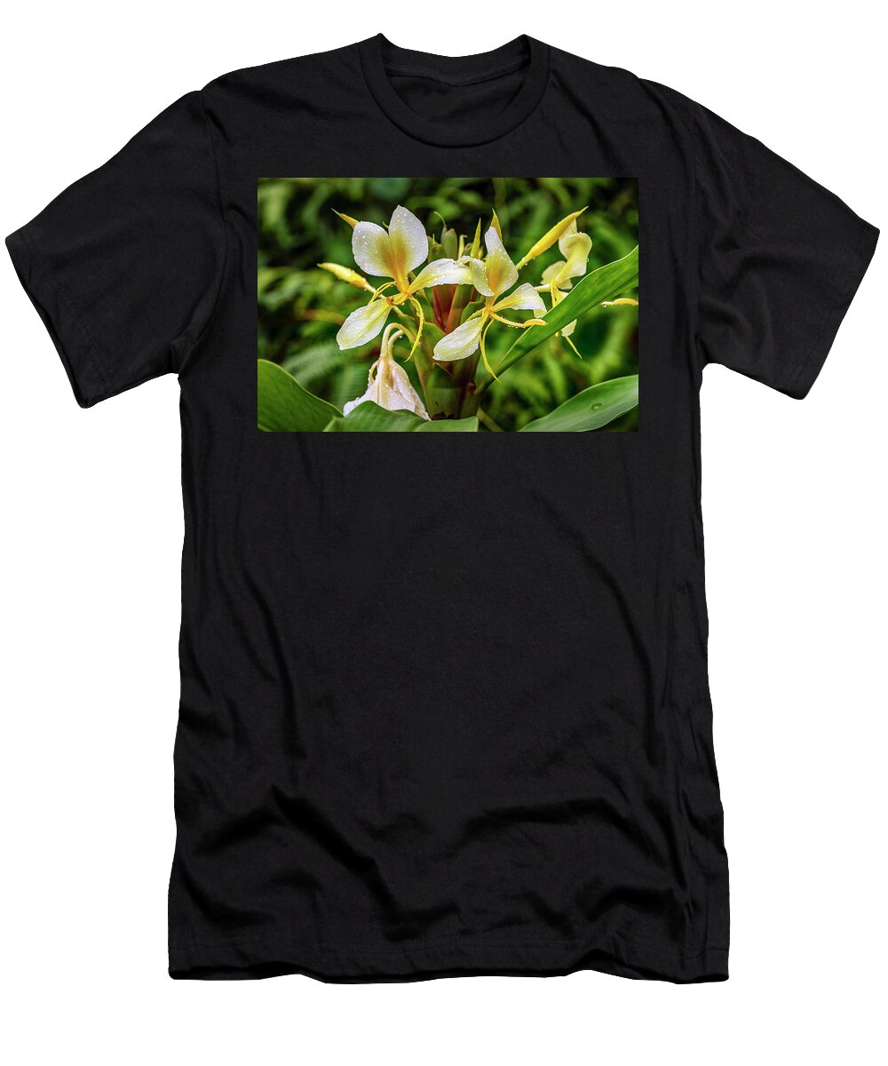 Estock T-Shirt featuring the digital art Lily, Yunque Nat'l Forest, Pr by Claudia Uripos