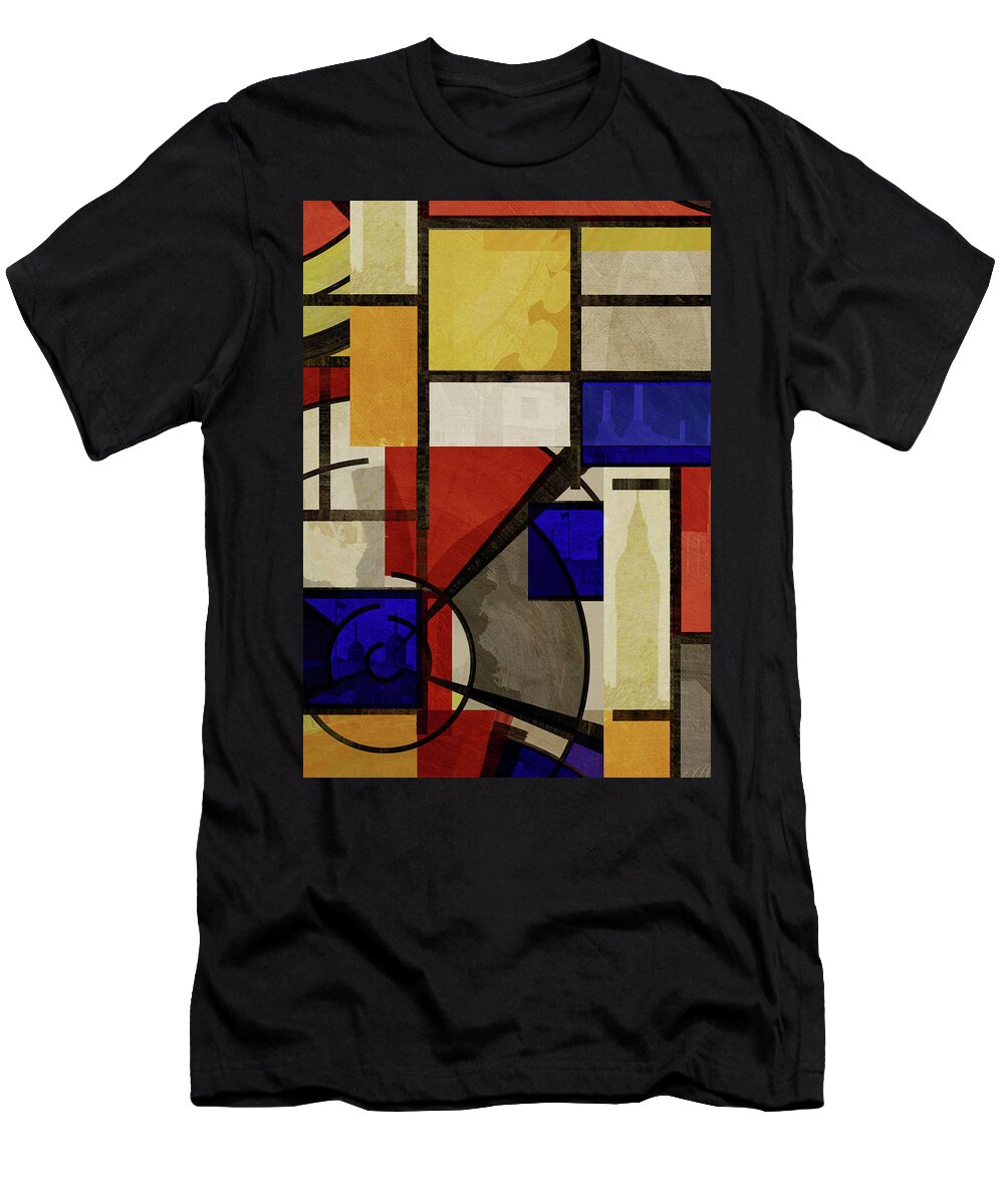 Geometric T-Shirt featuring the mixed media London Squares ONE FIVE ONE by BFA Prints