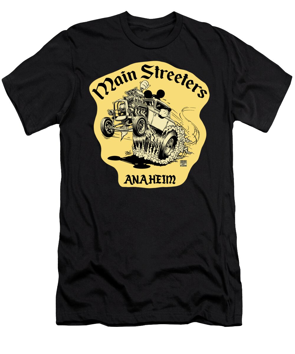 Hot Rod T-Shirt featuring the digital art Main Streeters Vintage by Ruben Duran