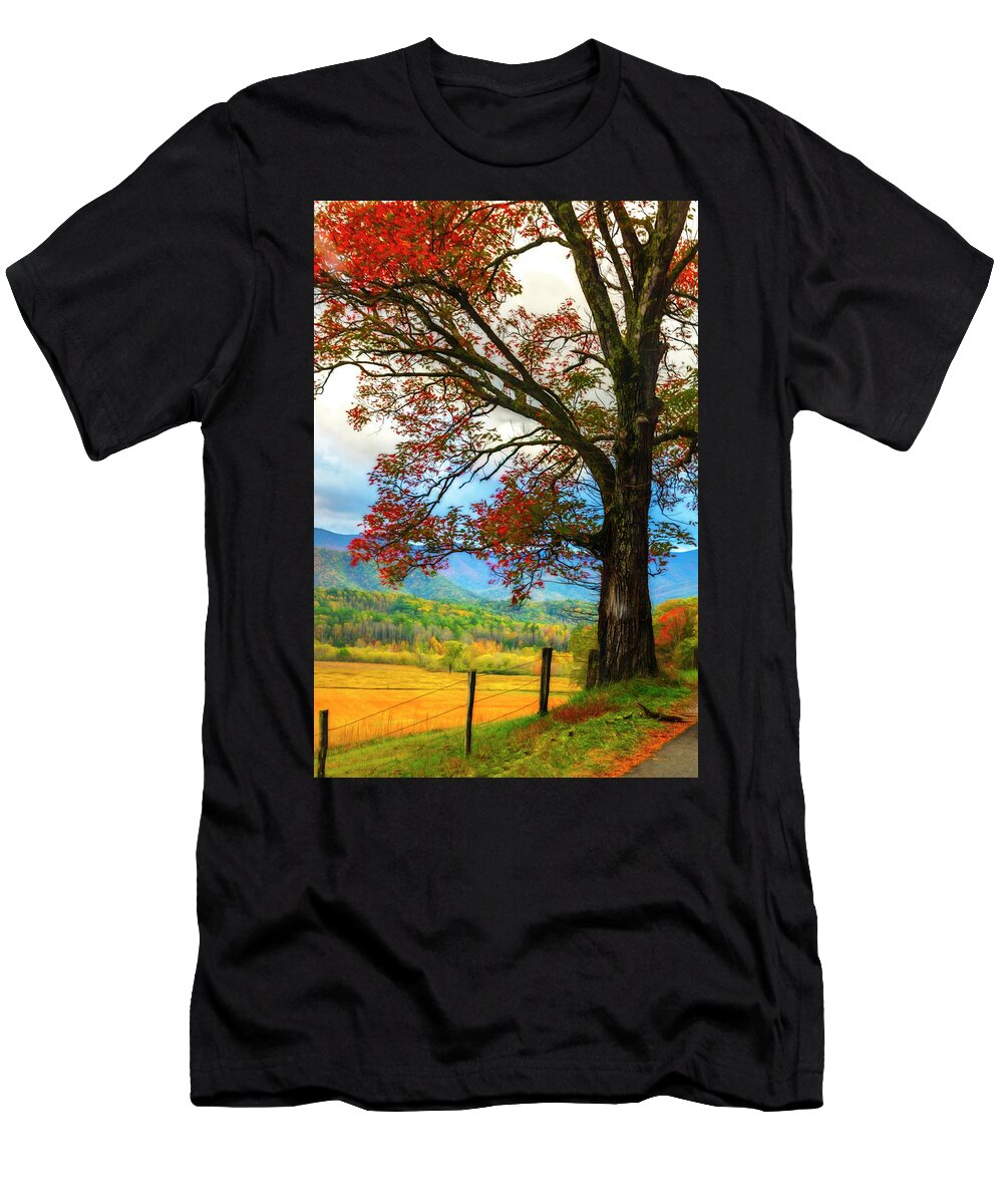 Appalachia T-Shirt featuring the photograph Majestic in Watercolors by Debra and Dave Vanderlaan