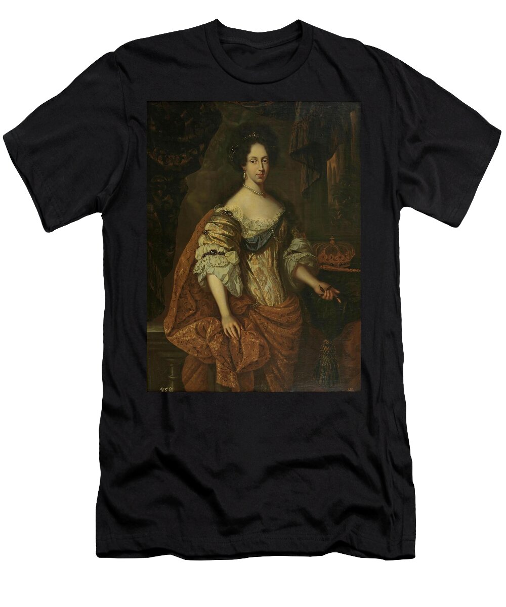 Anonymous T-Shirt featuring the painting 'Mary of Modena, wife of James II'. XVIII century. Oil on canvas. by Anonymous