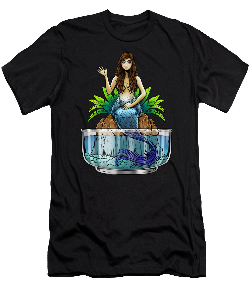 Beauty T-Shirt featuring the digital art Mermaid Illustration Siren Sea Creature Fish by Mister Tee