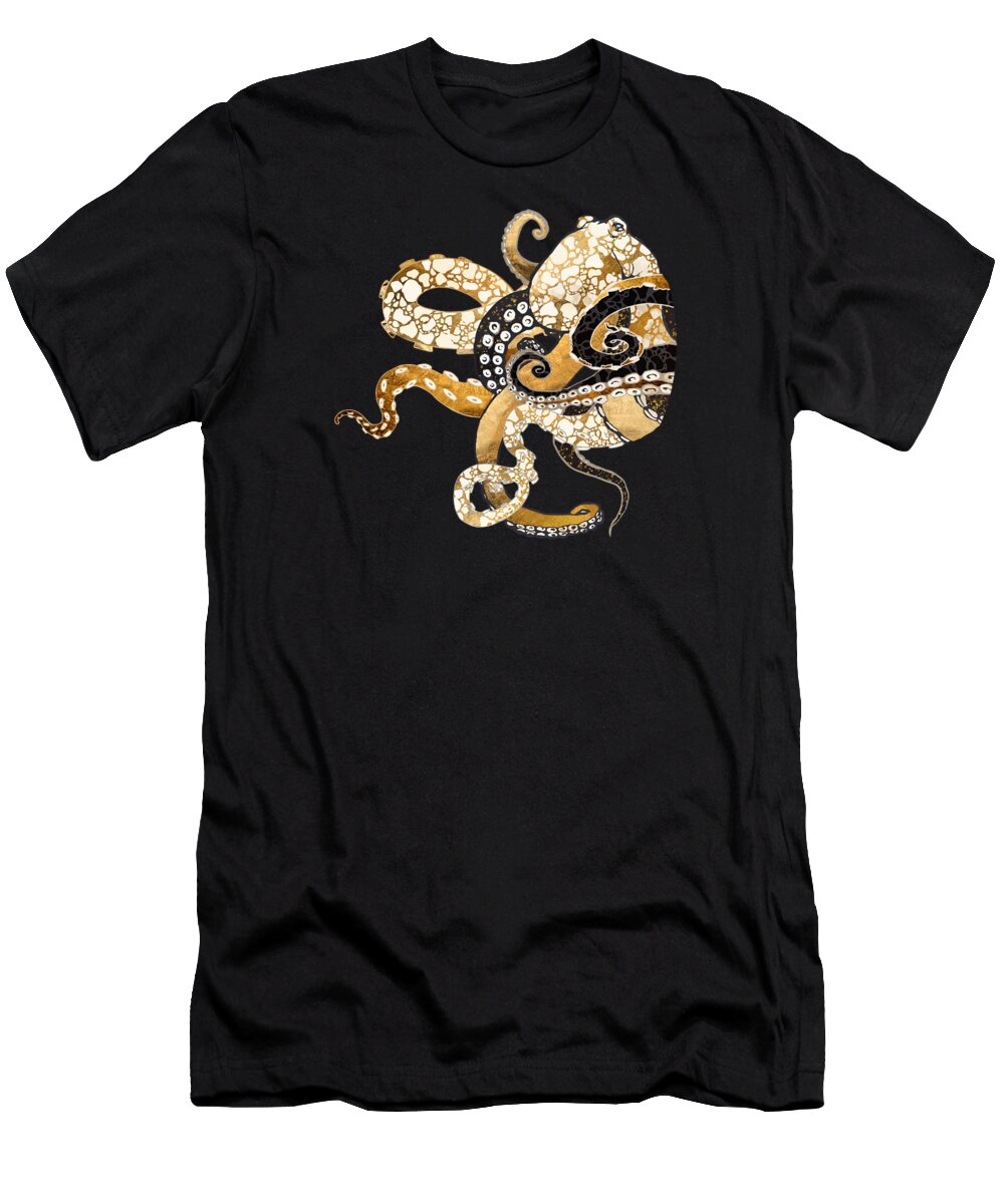 Octopus T-Shirt featuring the digital art Metallic Octopus by Spacefrog Designs
