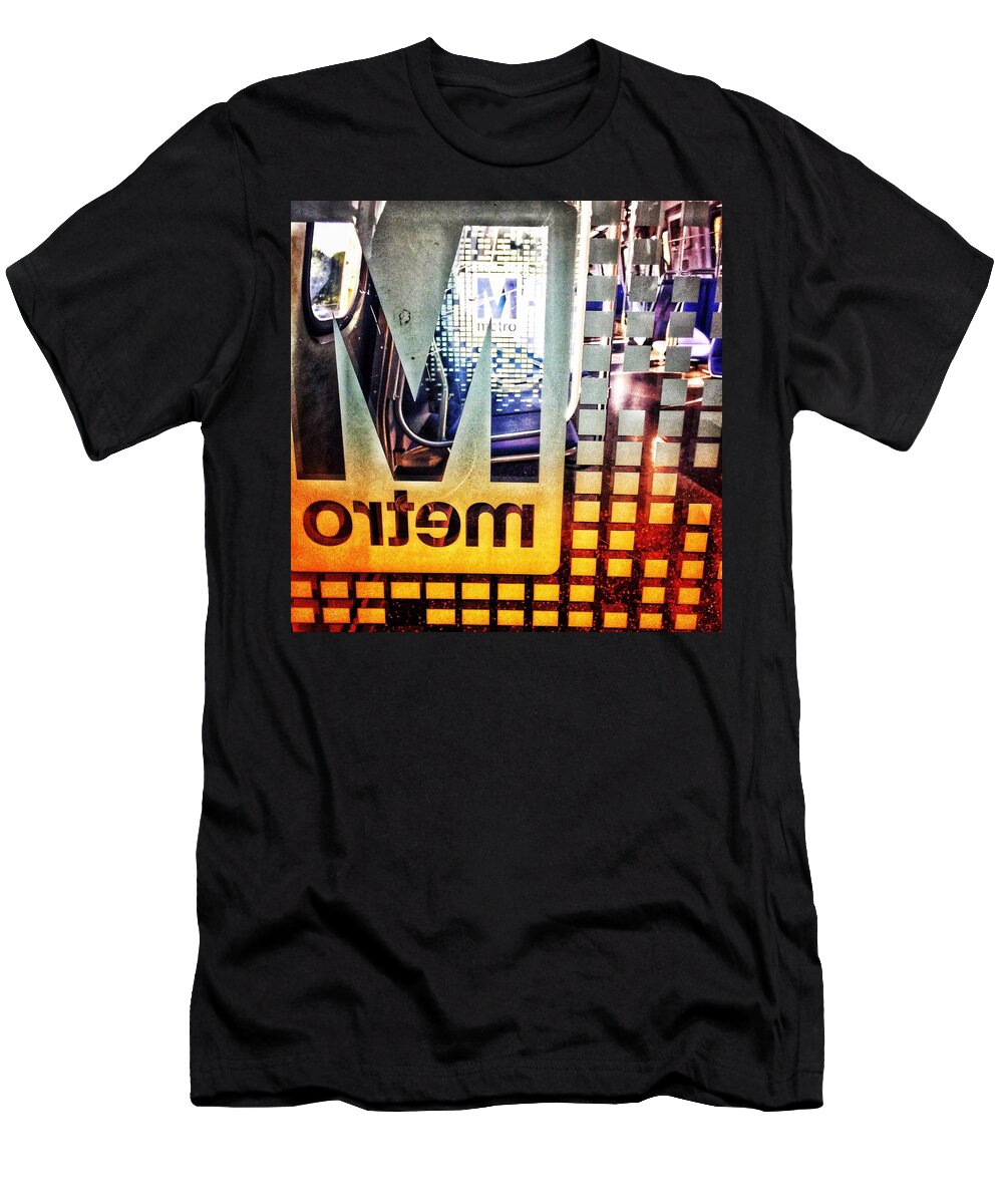  T-Shirt featuring the digital art Metro rider by Olivier Calas