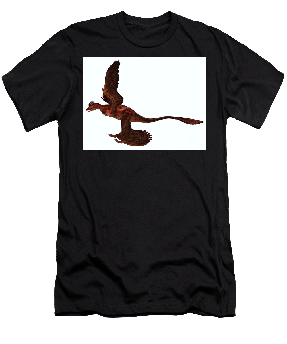 Microraptor T-Shirt featuring the digital art Microraptor Side Profile by Corey Ford