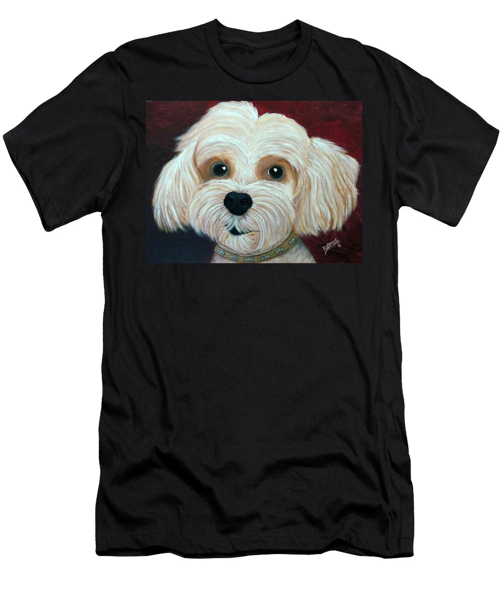 Dog T-Shirt featuring the painting Miko by Gloria E Barreto-Rodriguez