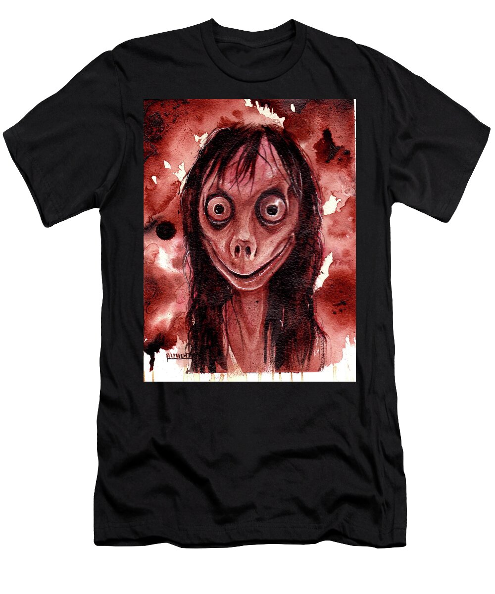 Ryan Almighty T-Shirt featuring the painting MOMO dry blood by Ryan Almighty