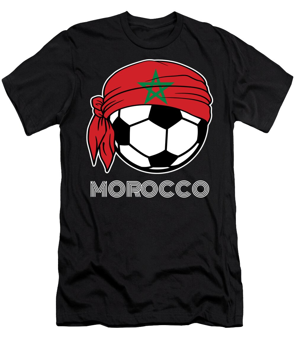 Mens Soccer Fan Jersey T-Shirt featuring the digital art Morocco Soccer Fans Kit 2019 Football Supporters Coach and Players by Martin Hicks