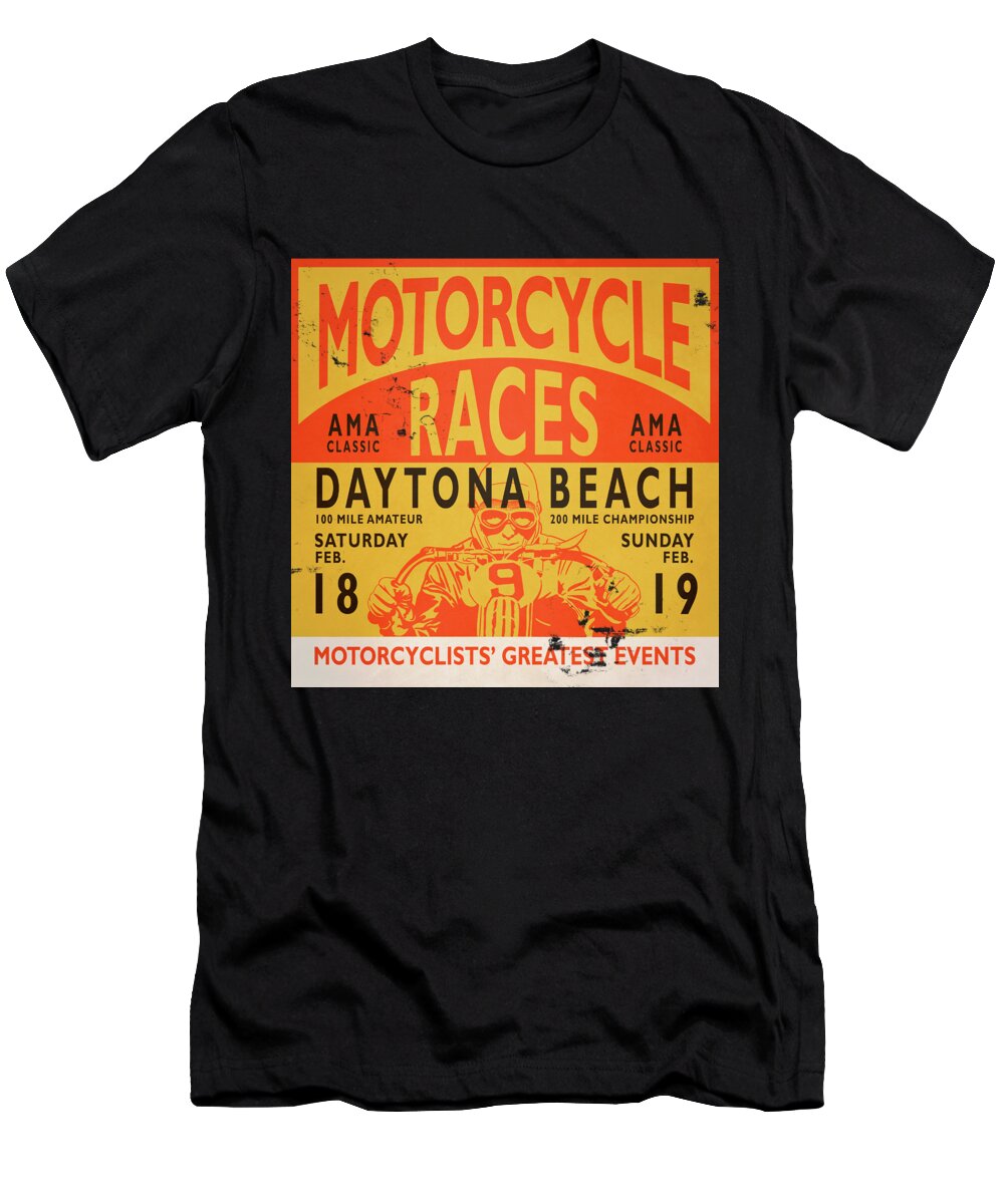 Motorcycle T-Shirt featuring the photograph Motorcycle Races Daytona Beach by Mark Rogan