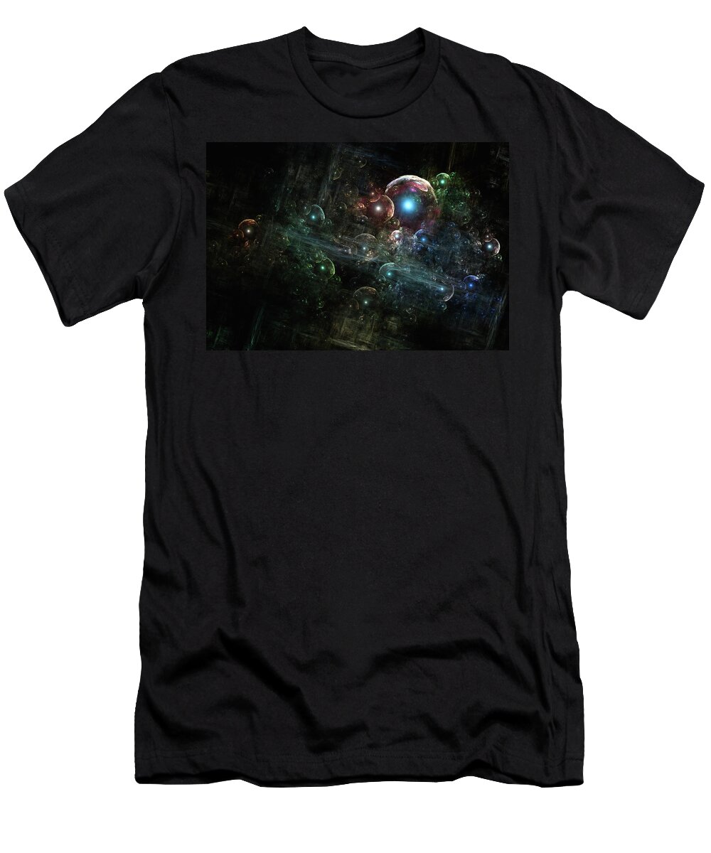 Fractals T-Shirt featuring the digital art Mystery Of The Orb Cluster by Rolando Burbon