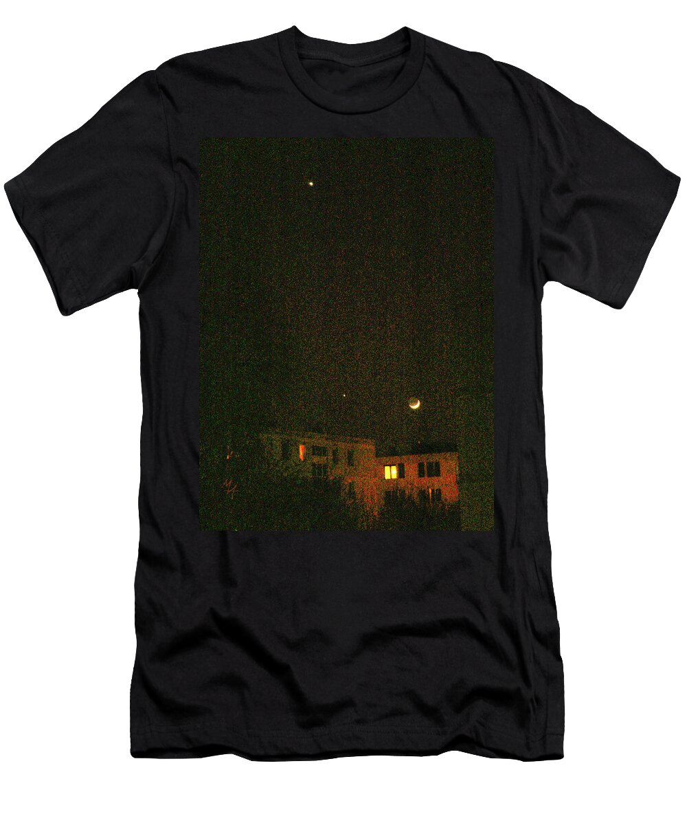 Night Lights T-Shirt featuring the photograph Night Lights by Attila Meszlenyi