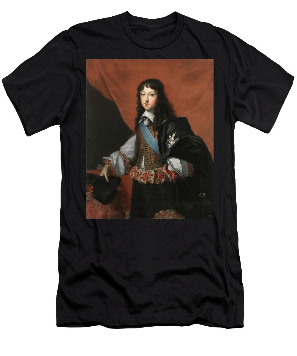 Jean Nocret T-Shirt featuring the painting 'Phillip of France, I Duke of Orleans'. Ca. 1650. Oil on canvas. DUQUE DE ORLEANS. by Jean Nocret -1615-1672-
