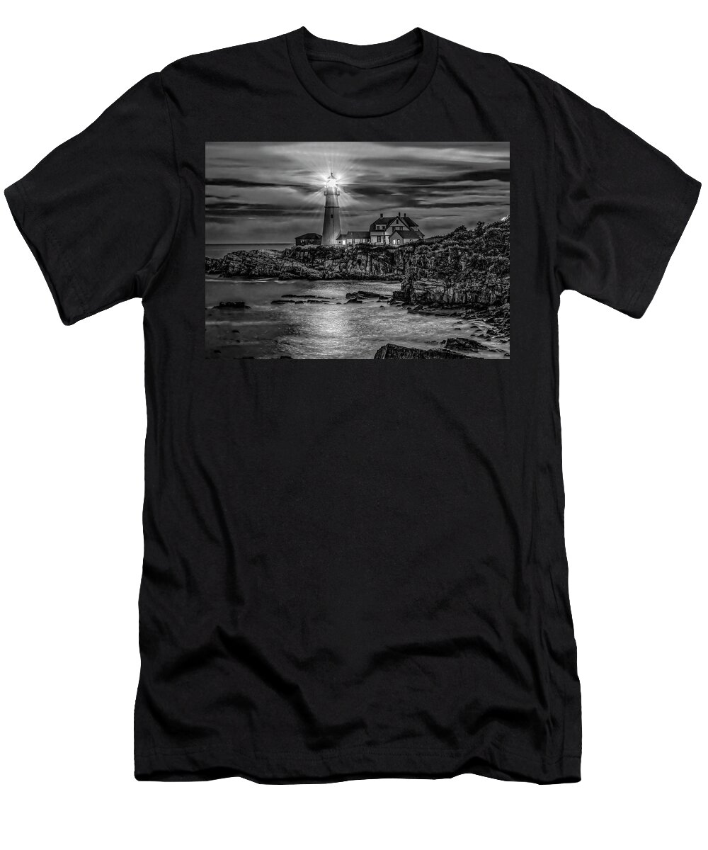 Lighthouse T-Shirt featuring the photograph Portland Lighthouse 7363 by Donald Brown