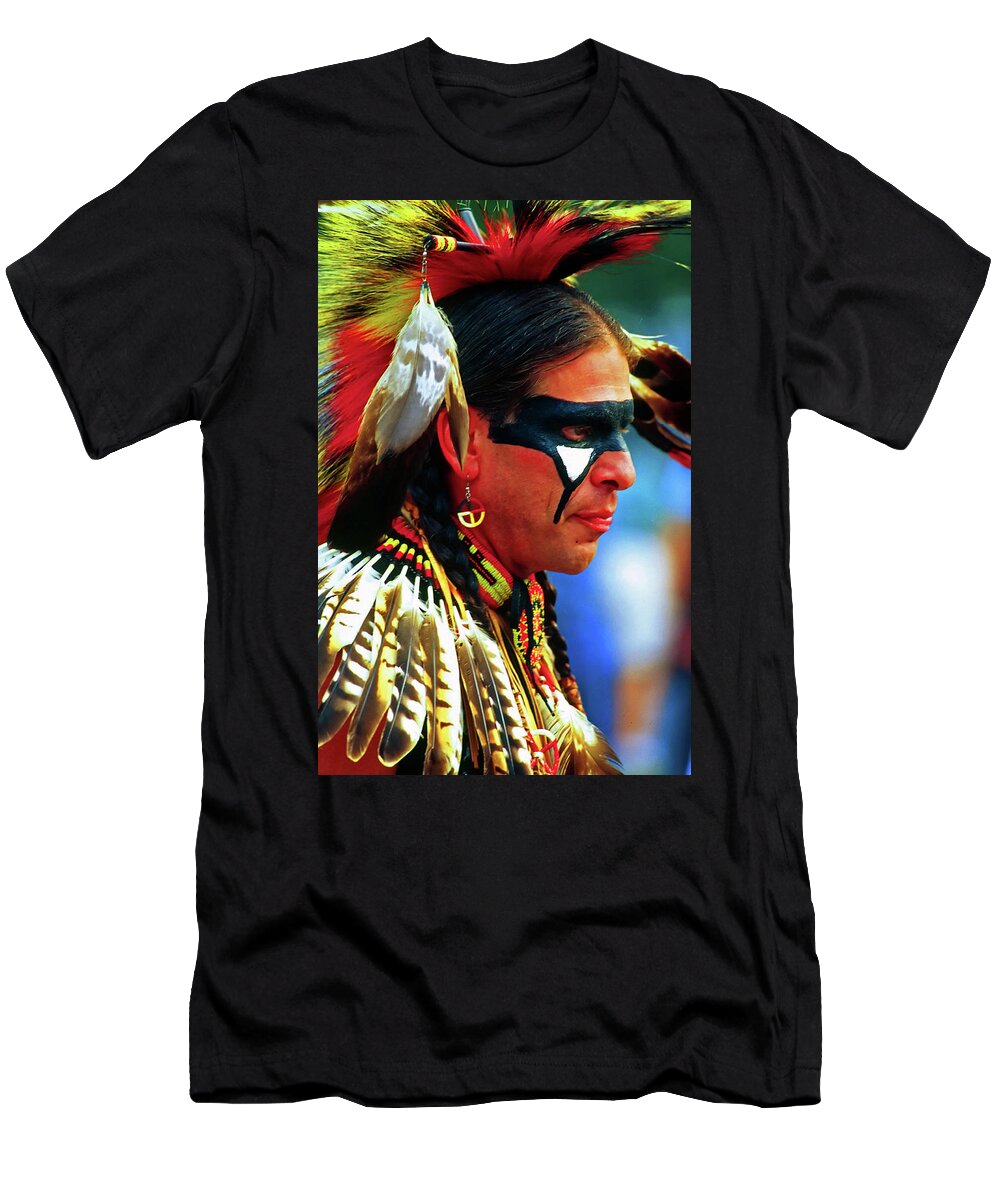 Native T-Shirt featuring the photograph Portrait of a Native American by Bill Jonscher