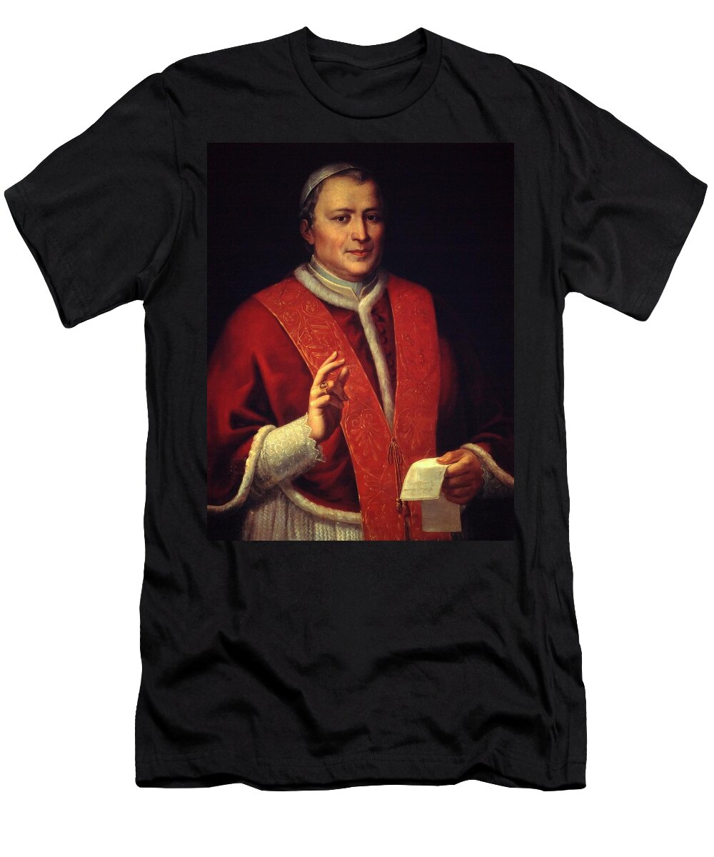 Pope Pius Ix T-Shirt featuring the painting Portrait of Pope Pius IX. by Album