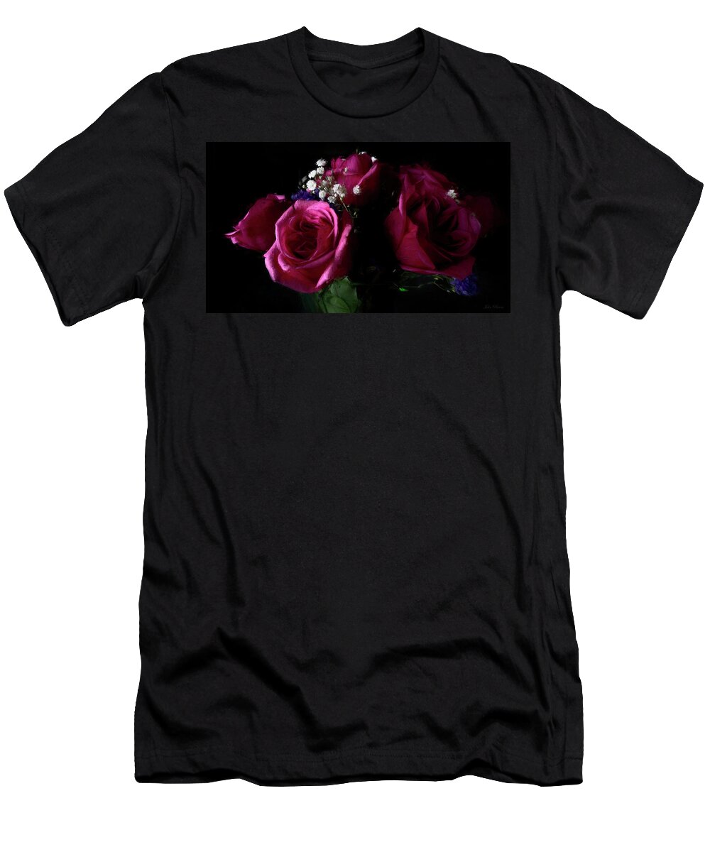 Floral T-Shirt featuring the photograph Portrait of Roses by John Rivera