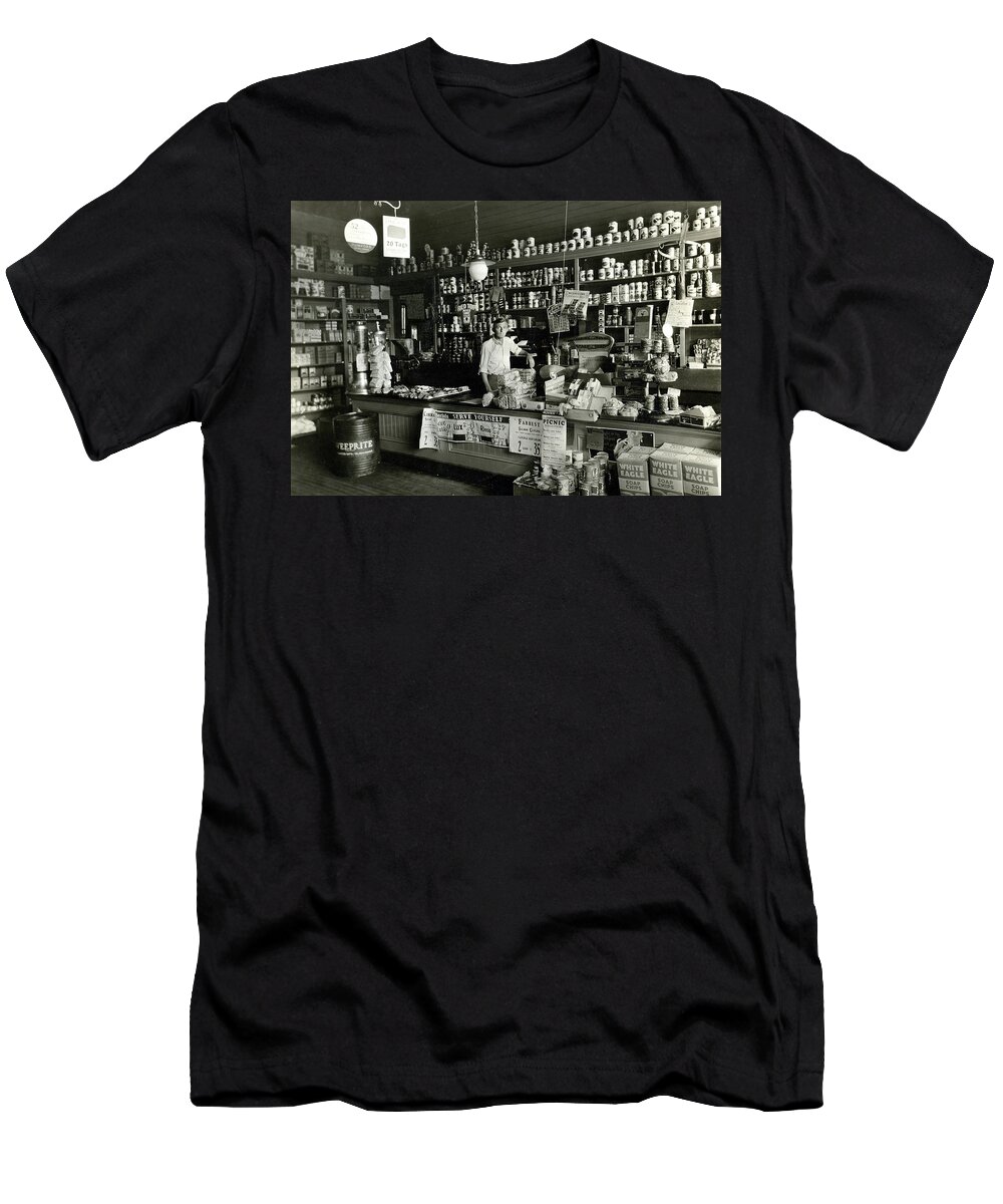 Grocery T-Shirt featuring the photograph Proud Store Owner by Pheasant Run Gallery
