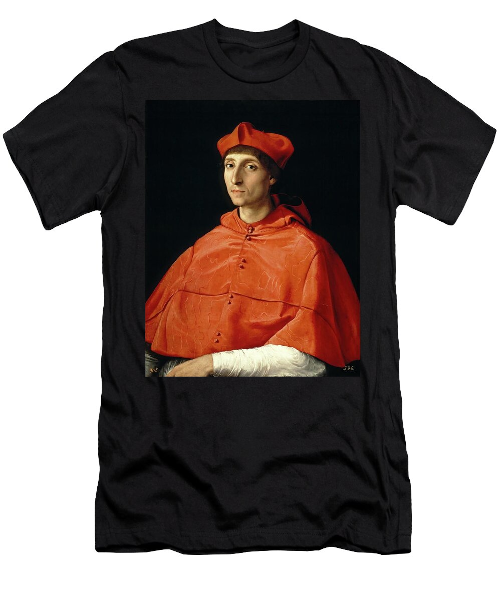 Raphael T-Shirt featuring the painting Rafael / 'The Cardinal', 1510-1511, Italian School. by Raphael -1483-1520-