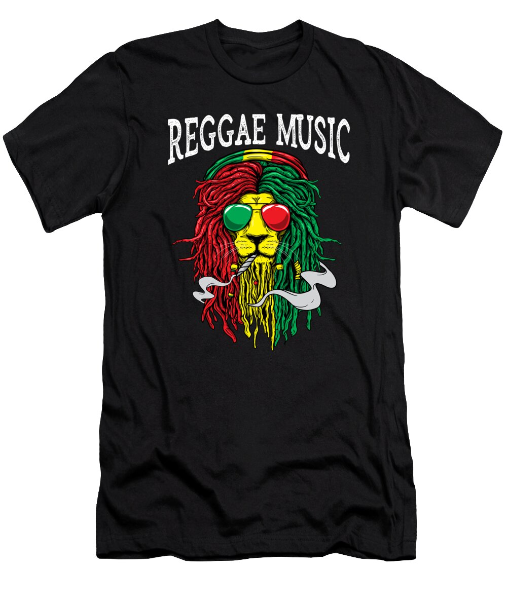 Lion Reggae Jamaica Flamagy Tee-Shirts dentraînement rigolos avec Motifs Graphiques pour Hommes 