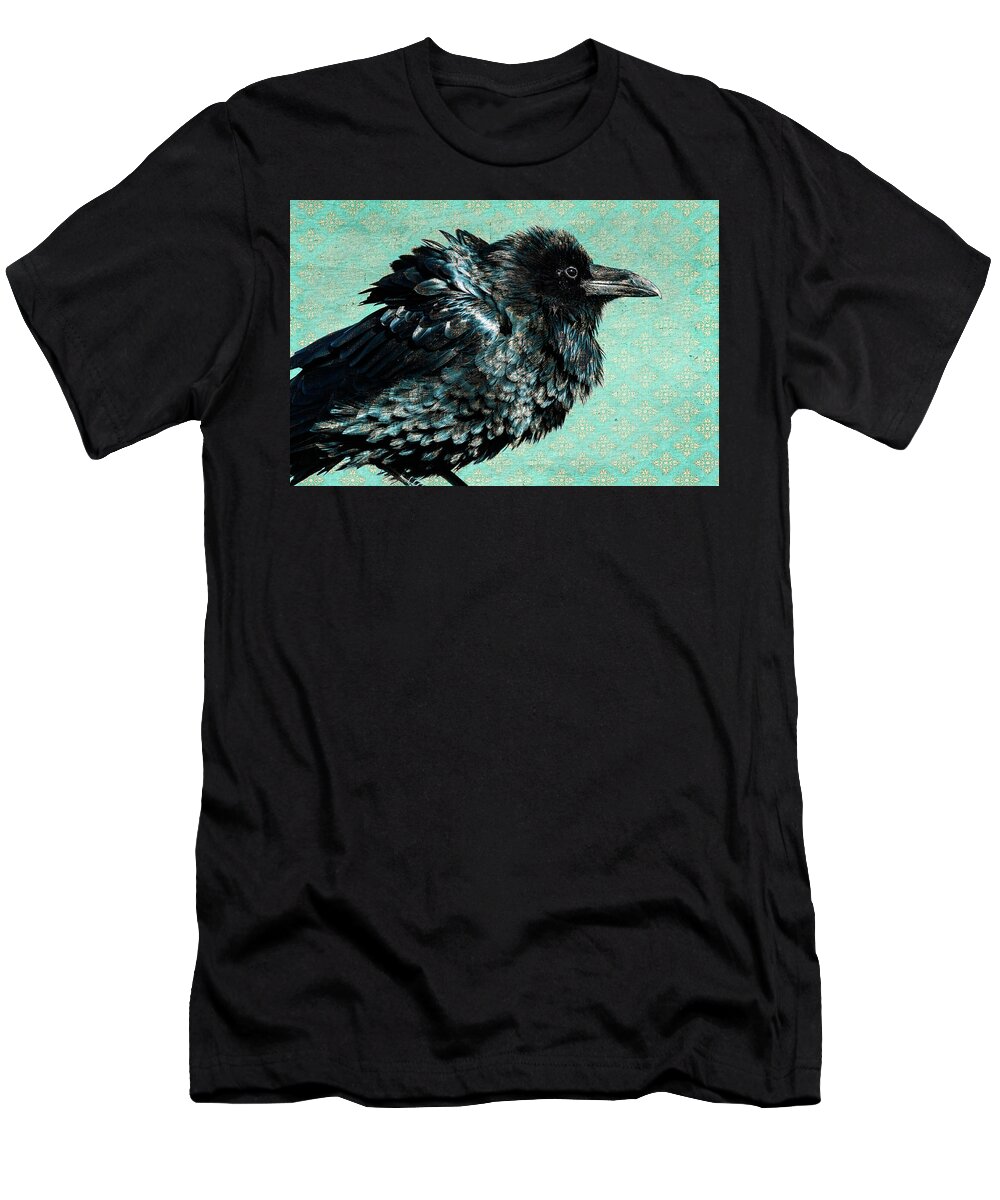 Raven T-Shirt featuring the photograph Raven Maven by Mary Hone