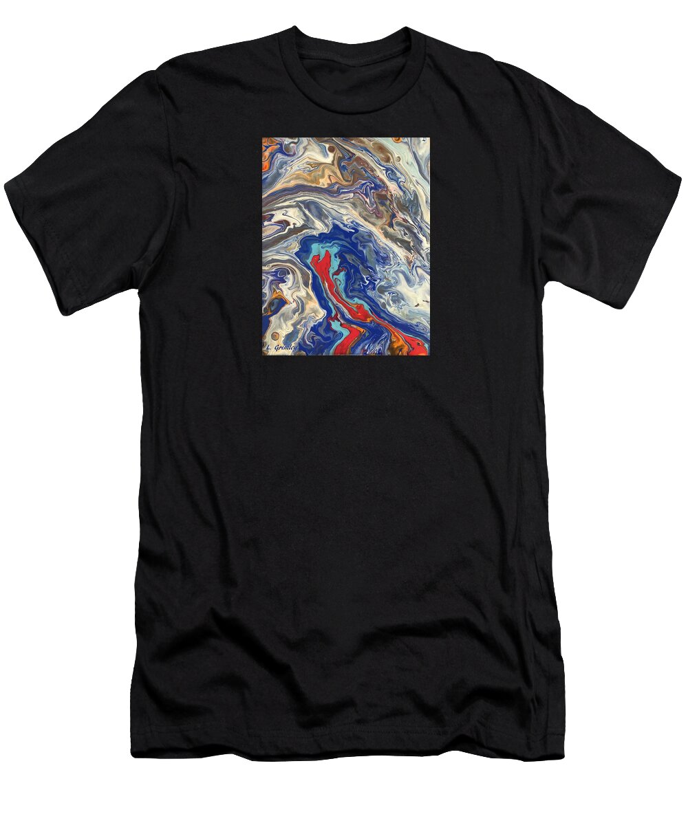 Abstract T-Shirt featuring the painting Red Tide by Lessandra Grimley