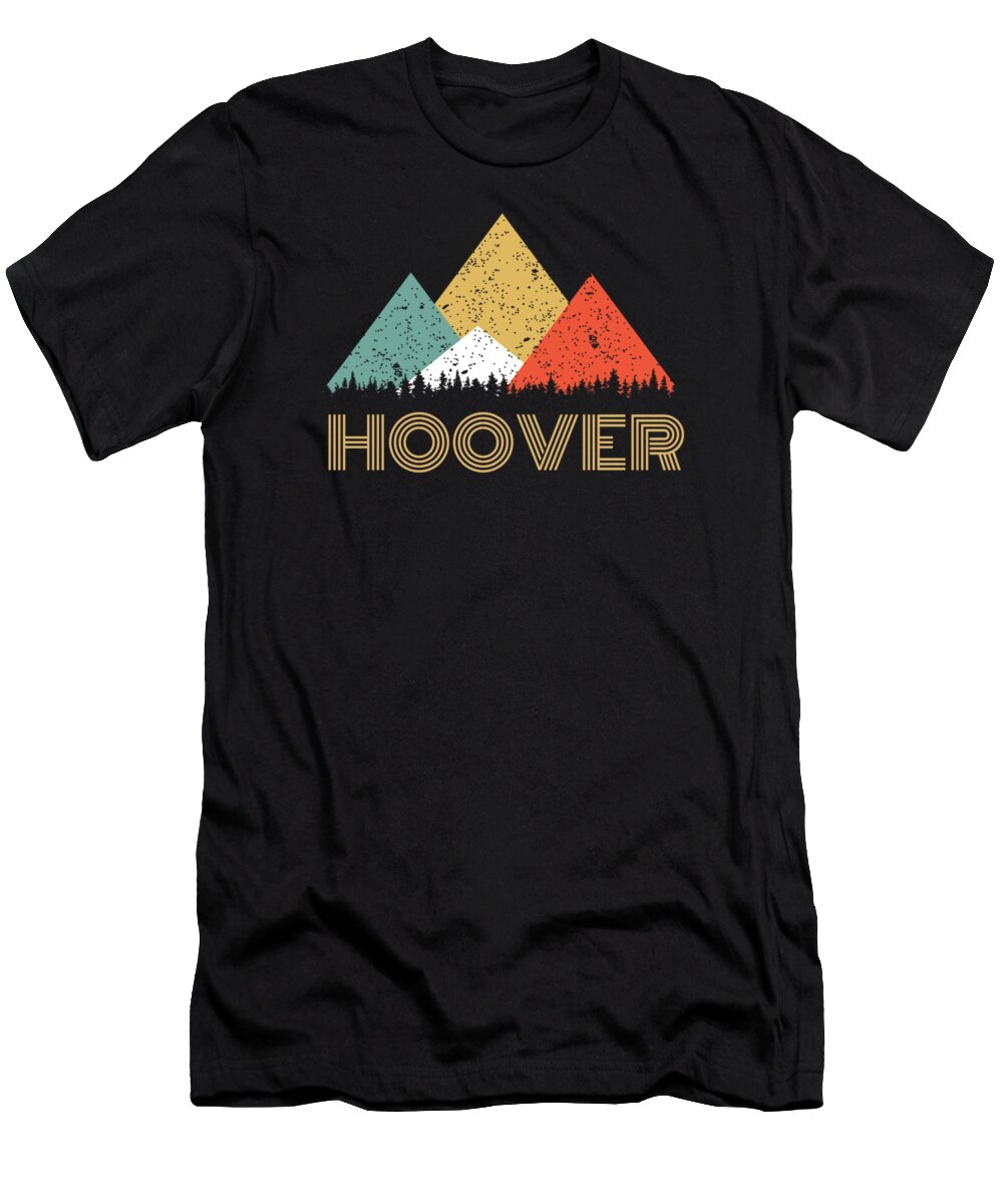 Hoover T-Shirt featuring the digital art Retro City of Hoover Mountain Shirt by Hope and Hobby
