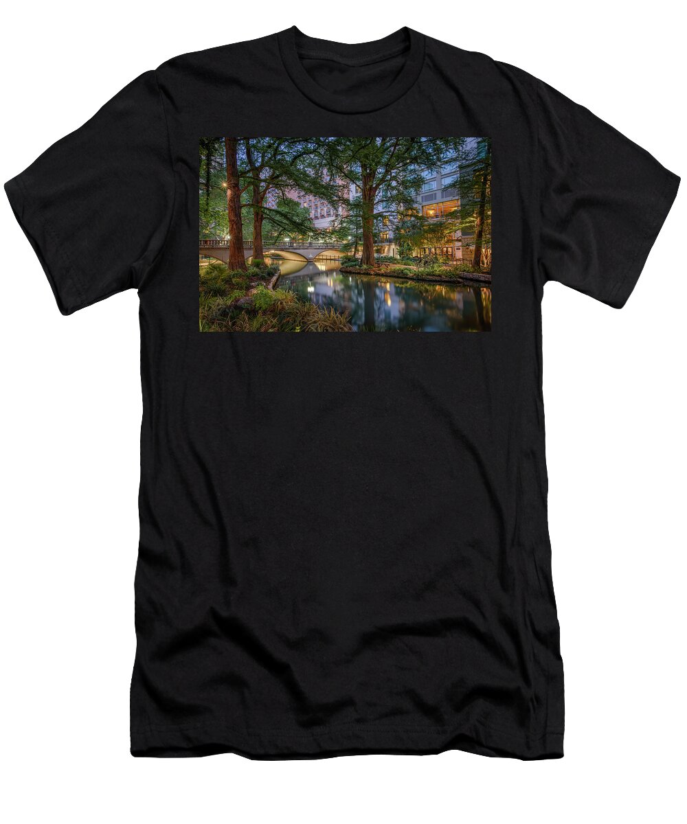 Riverwalk T-Shirt featuring the photograph Riverwalk Early Morning II by Steven Sparks