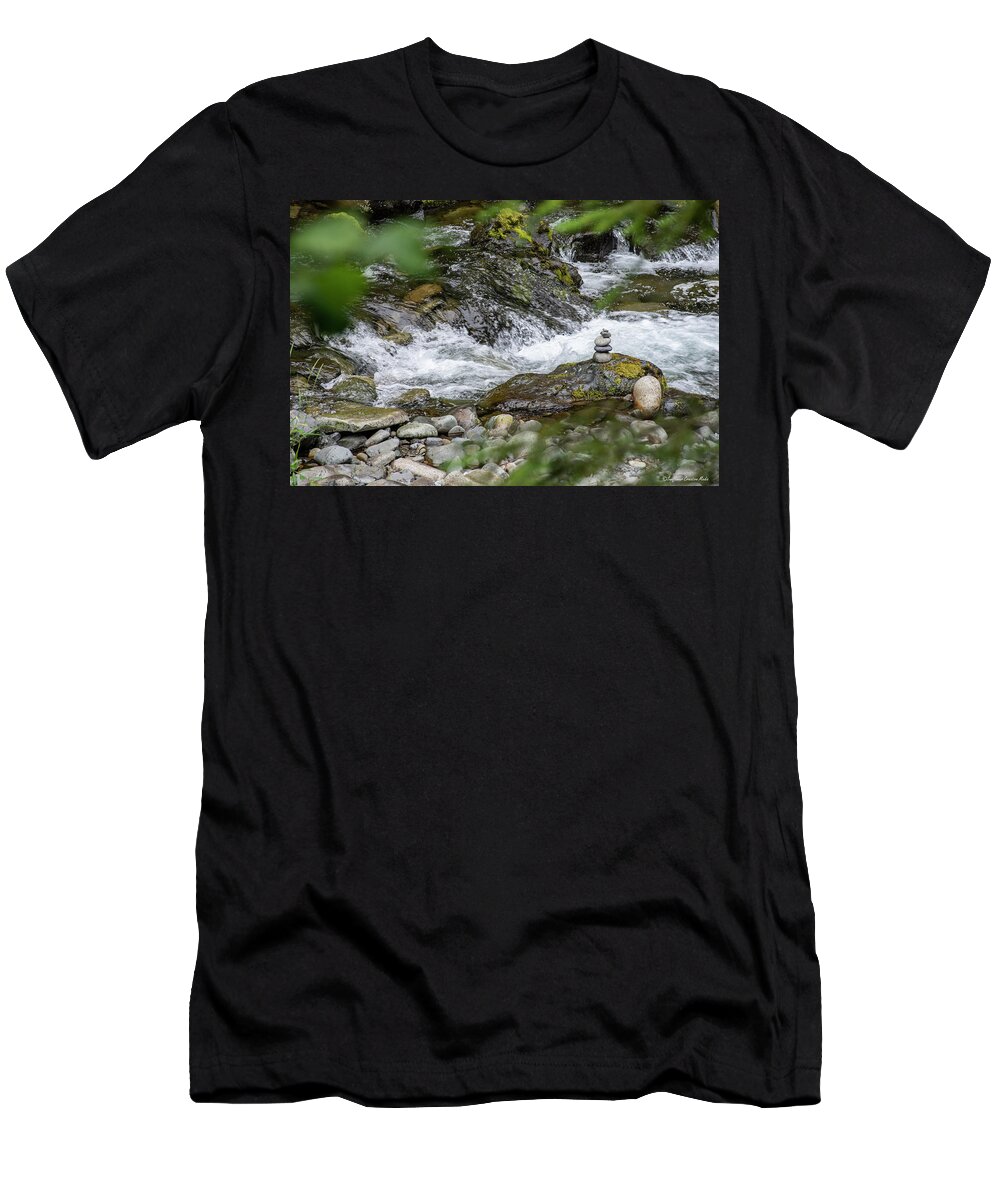 Rock Pile T-Shirt featuring the photograph Rocky Waterfall by Elaine Pawski