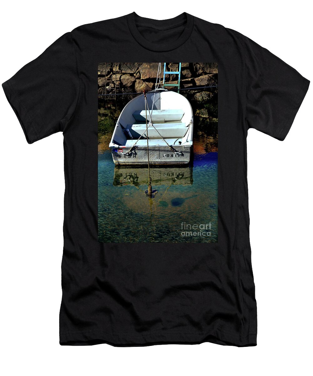 Row Boat T-Shirt featuring the photograph Row Boat and Minnows by Dianne Morgado