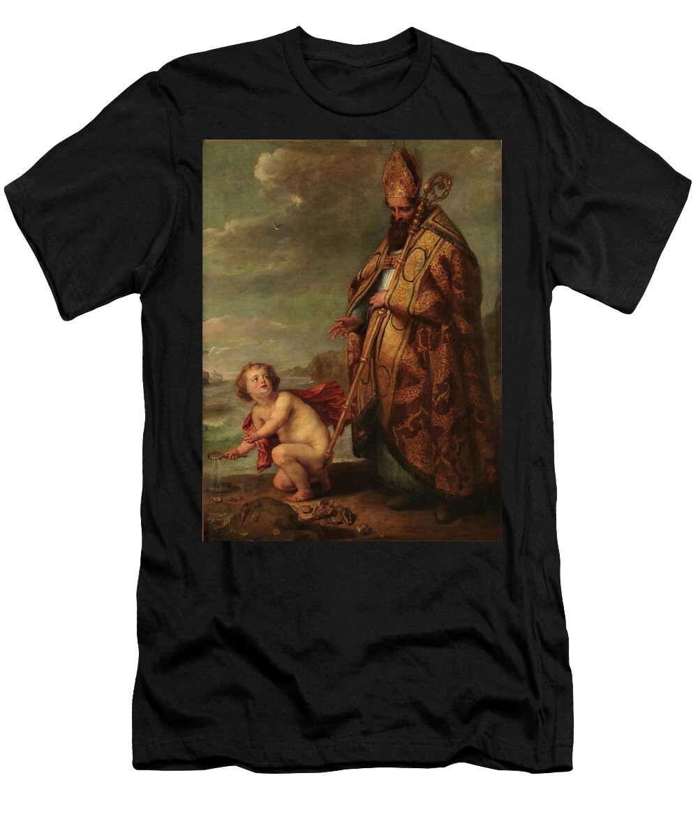 Anonymous T-Shirt featuring the painting 'Saint Augustine meditating on the Trinity'. XVII ce... by Anonymous