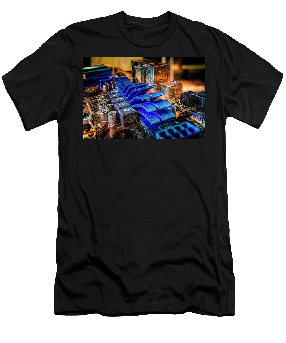 Electronics T-Shirt featuring the photograph Sandstorm on the Motherboard by Micah Offman