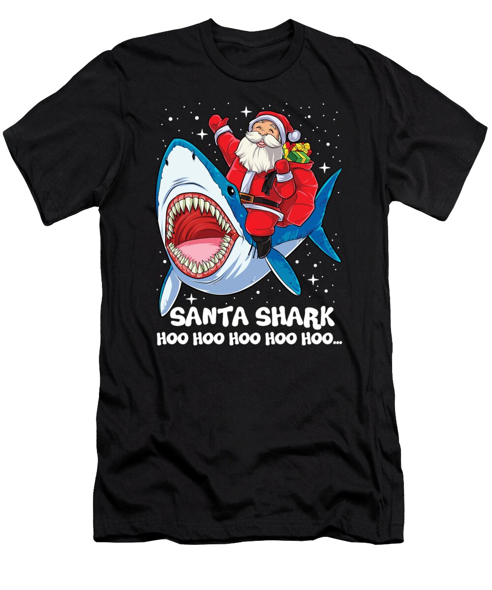 Santa Shark Hoo Hoo Hoo Funny Christmas T-Shirt by Trang Do - Fine Art  America