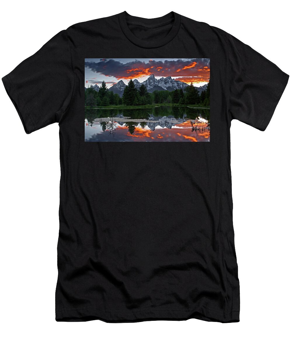 Sunset T-Shirt featuring the photograph Schwabacher Landing Sunset by Ronnie And Frances Howard