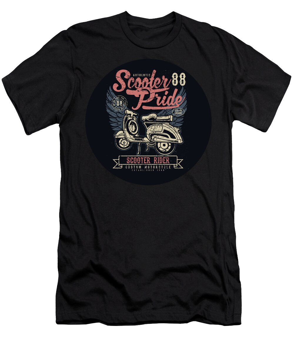 Motorcycle T-Shirt featuring the digital art Scooter Pride by Long Shot