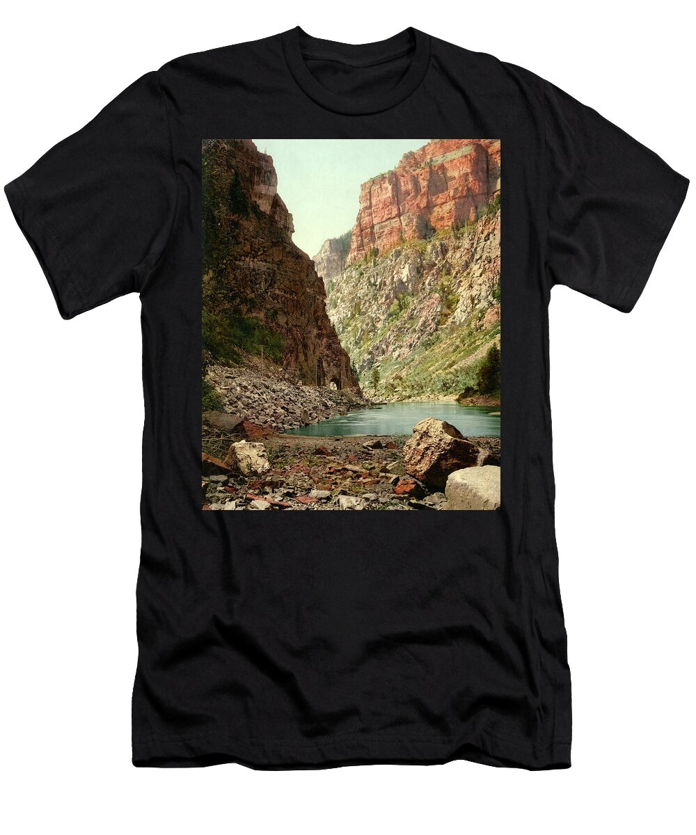  T-Shirt featuring the photograph Second Tunnel, Grand River Canyon by Detroit Photographic Company