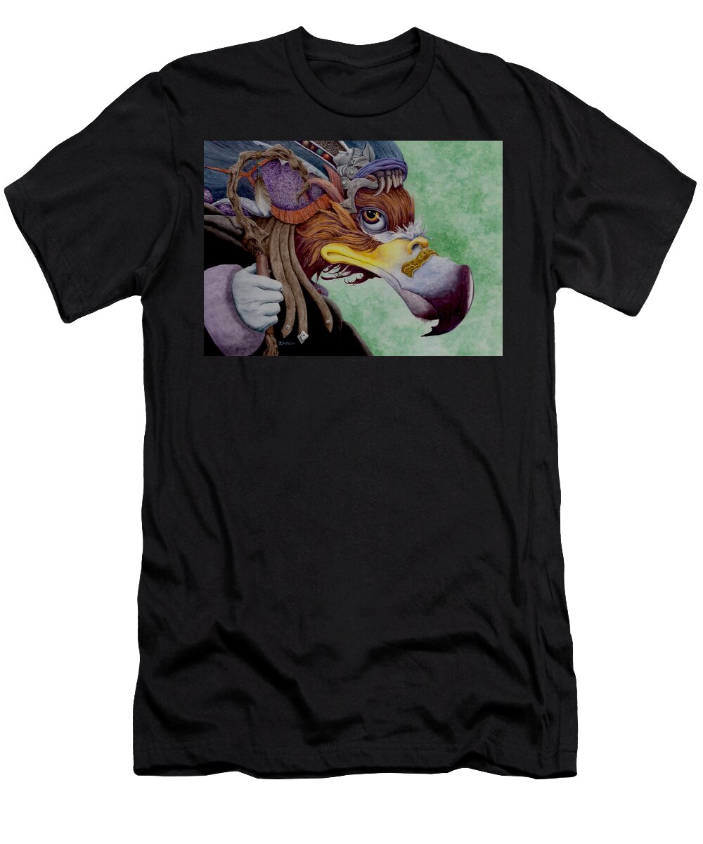 Watercolor T-Shirt featuring the painting Seer by Michael Zawacki