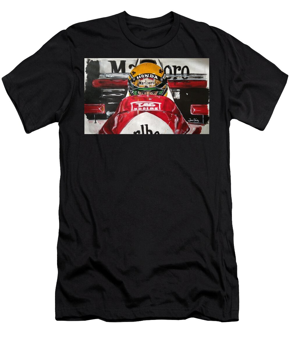 Ayrtonsenna T-Shirt featuring the painting Senna ready by Juan Mendez