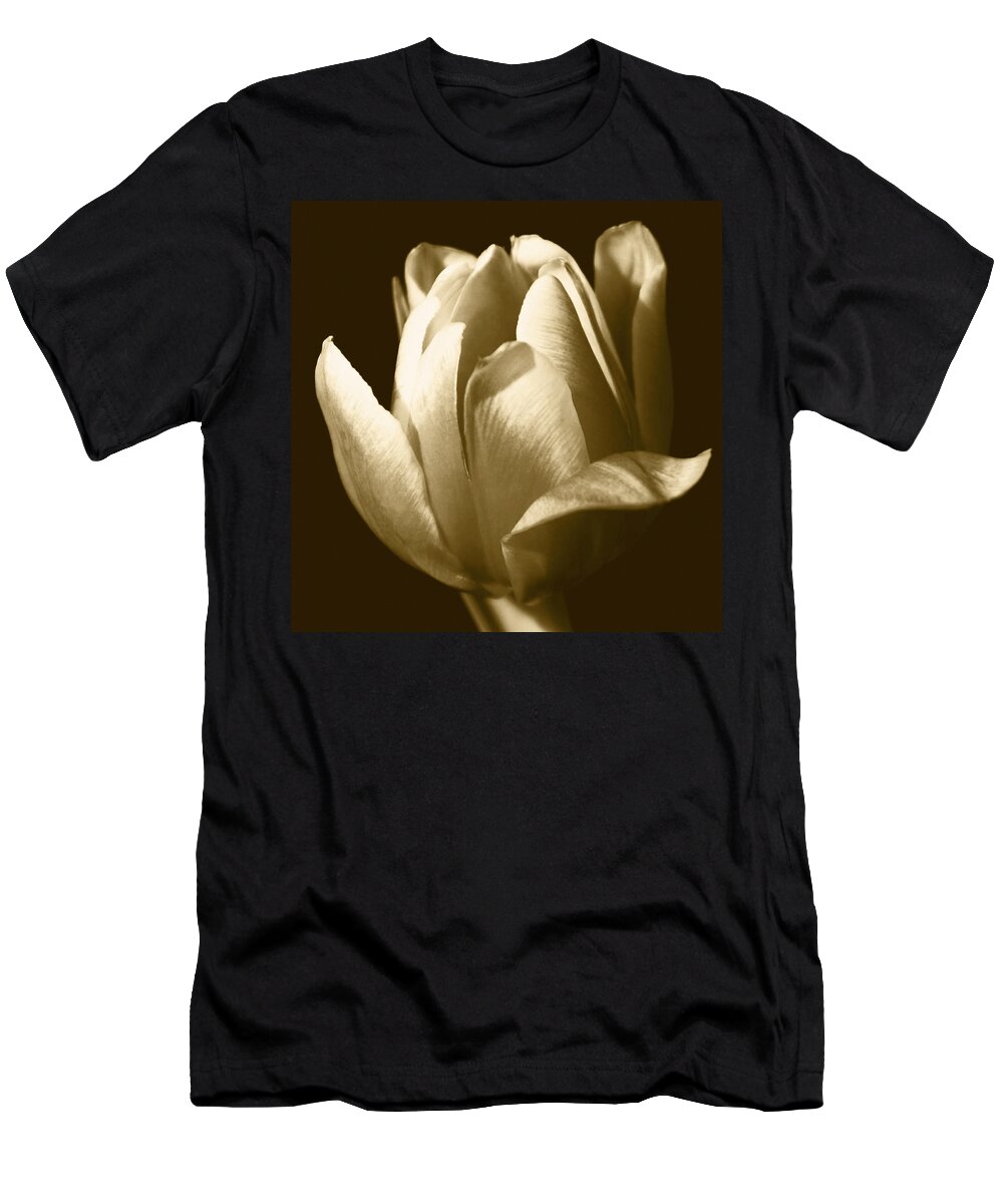 Contemporary T-Shirt featuring the photograph Sepia Tulip II by Ren?e W. Stramel