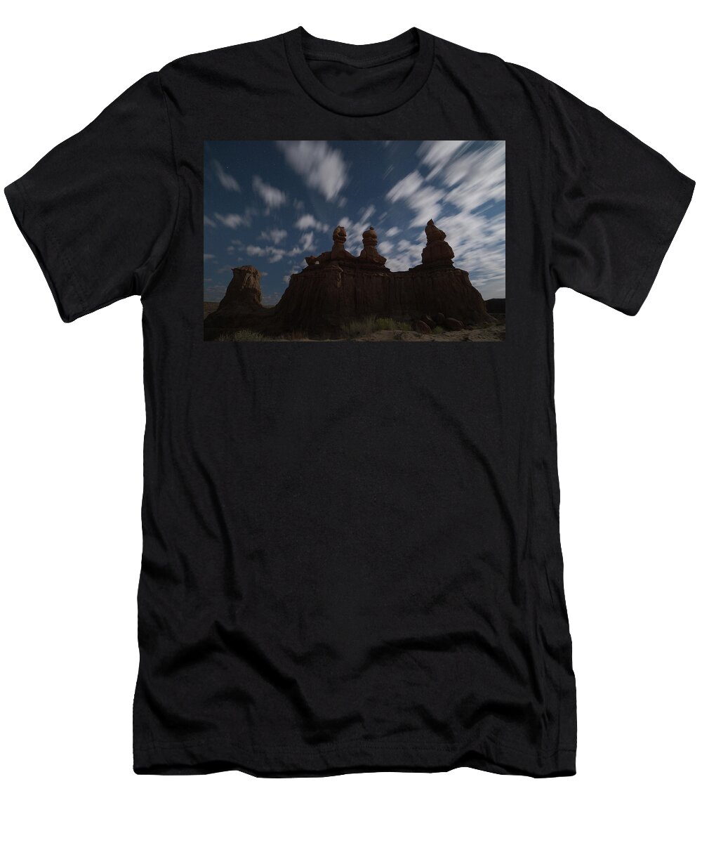 Nightscape T-Shirt featuring the photograph Sisters at Night by Ivan Franklin