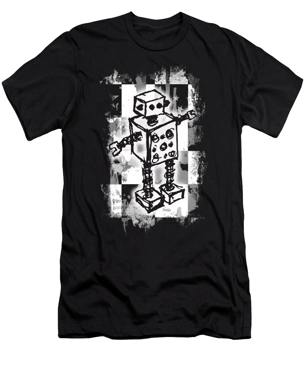 Robot T-Shirt featuring the digital art Sketched Robot Graphic by Roseanne Jones