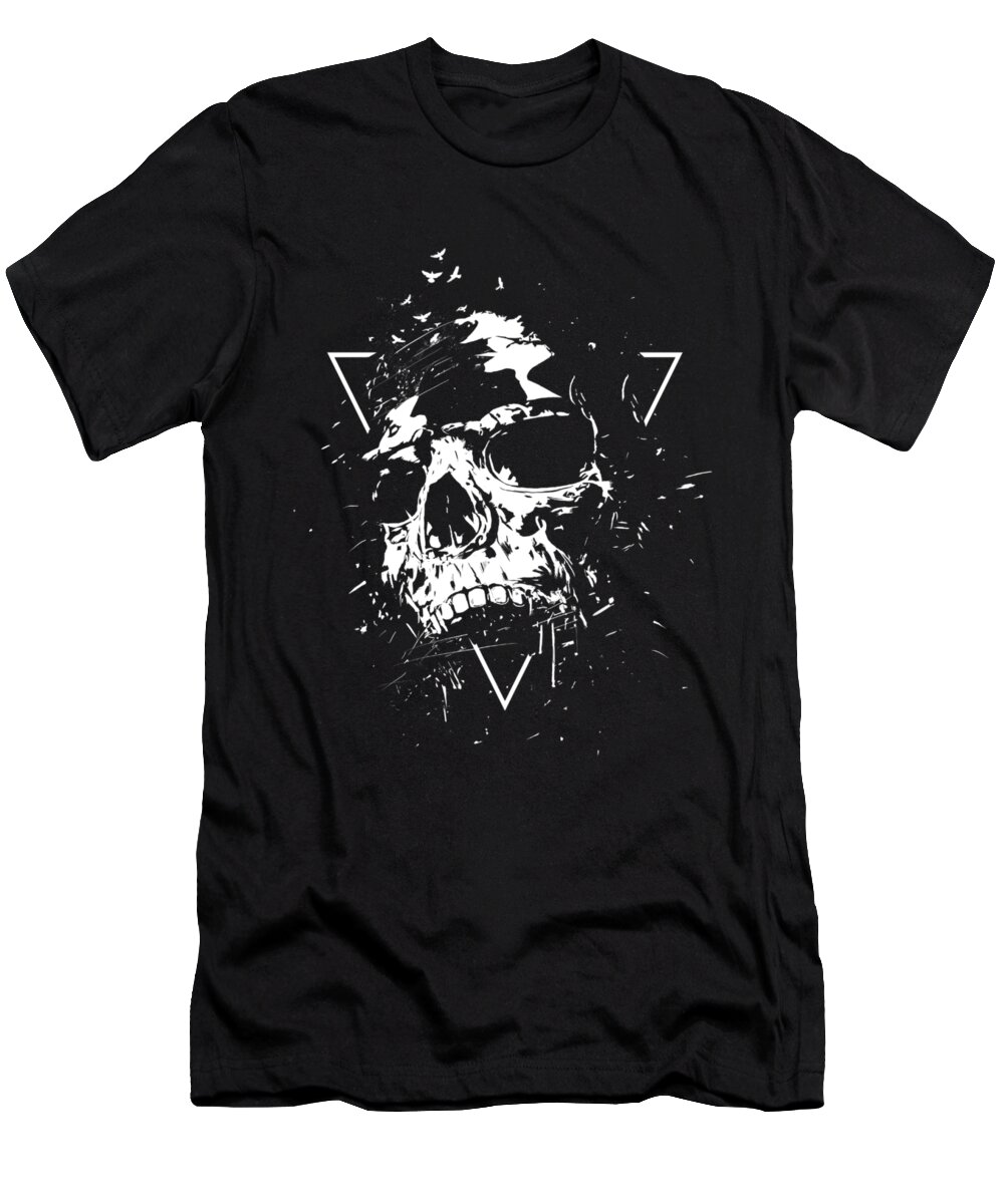 Skull T-Shirt featuring the mixed media Skull X II by Balazs Solti