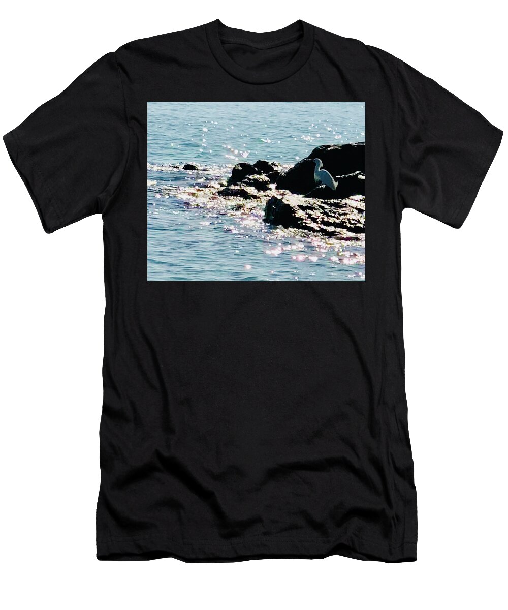 Sea T-Shirt featuring the photograph Snowy Egret Watching for Dinner Captiva Island by Shelly Tschupp